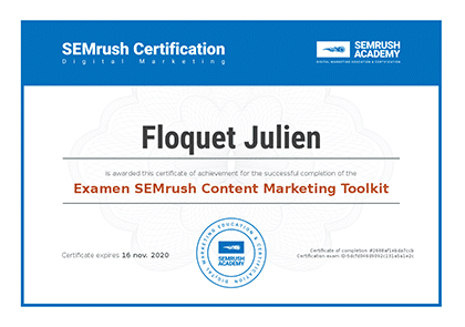 Certificate examen content marketing toolkit fr